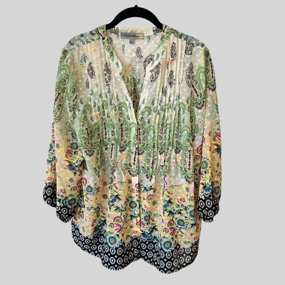 Figueroa & Floral Floral Paisley Women's Top - Picture 1 of 5
